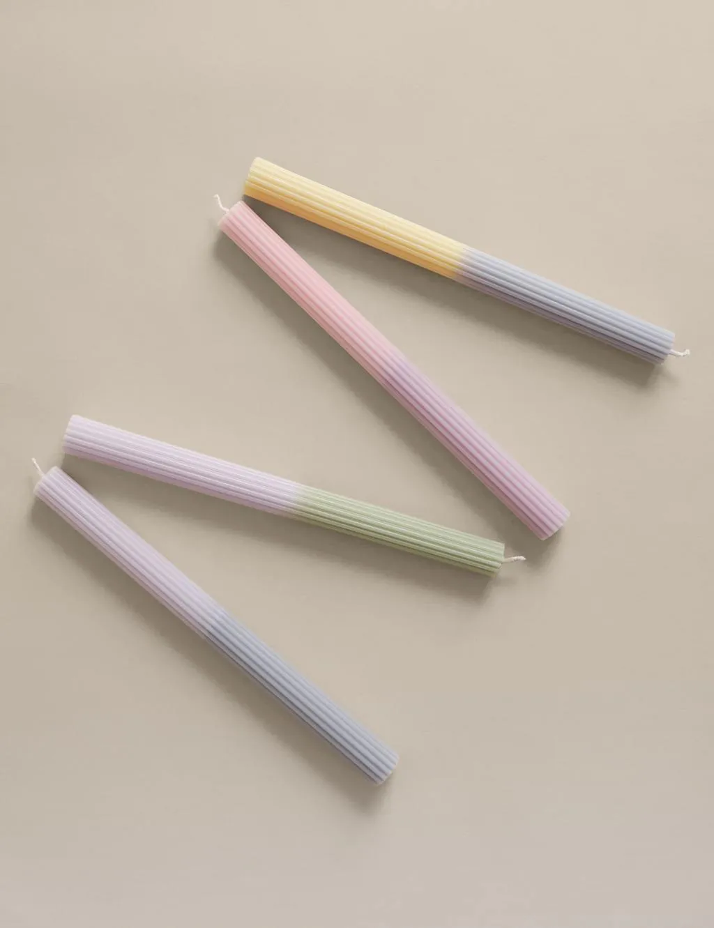 M&S Set of 4 Pastel Dinner Candles Pink Mix