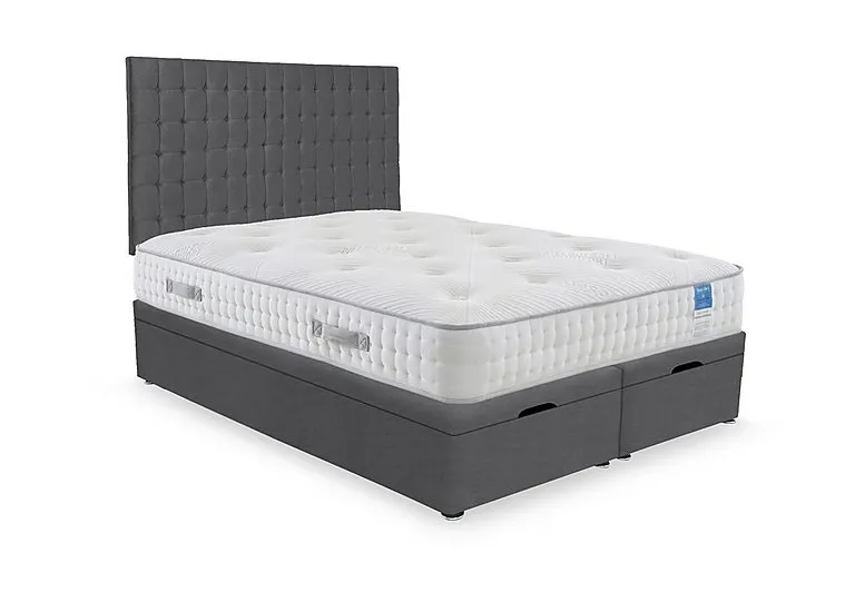 Ergo Deluxe End Lift Ottoman Divan Set - Super King - Plush Dark Grey