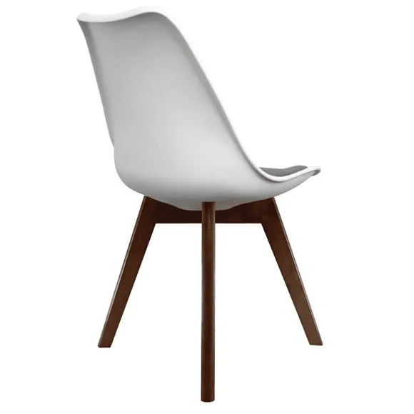 Fusion Living Soho White Plastic Dining Chair with Squared Legs 5