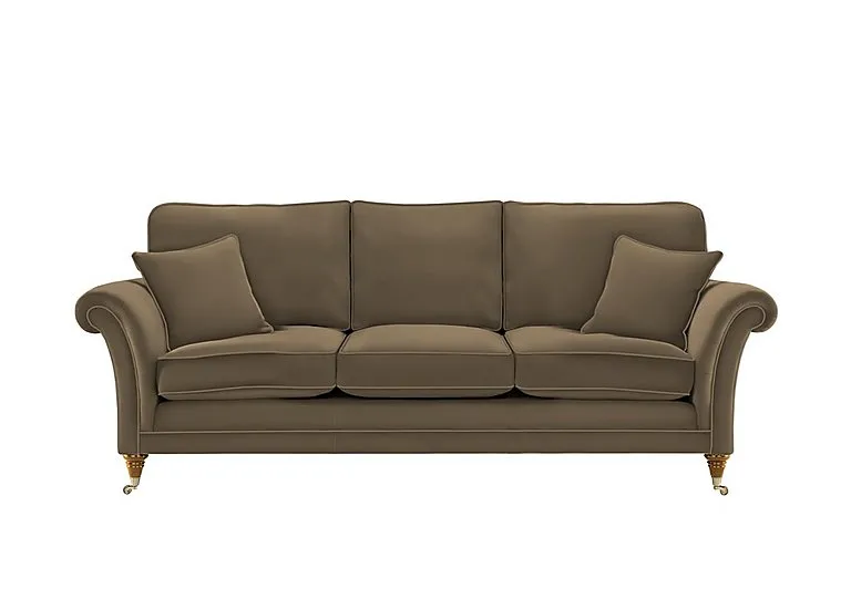 Burghley Grand Leather Sofa - Como Sage