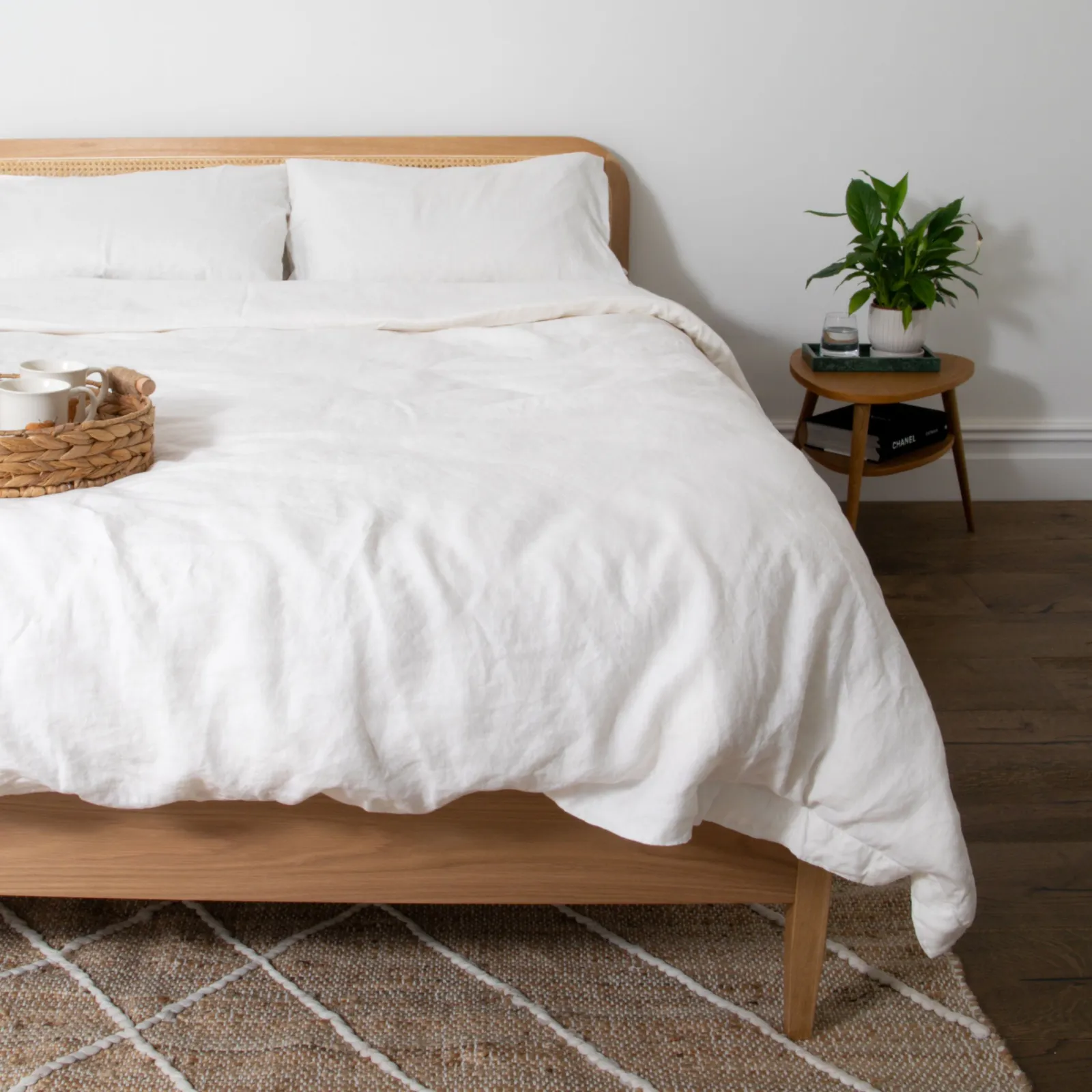 Native Natural White Single 100% Linen Duvet Cover (135x200cm)