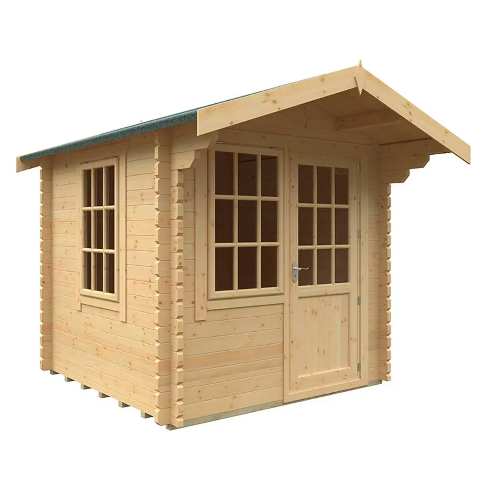 Buttercup Farm 8x8w The Carrington Plus 44mm Cabin - L235 x W235 x H251.3 cm in Natural
