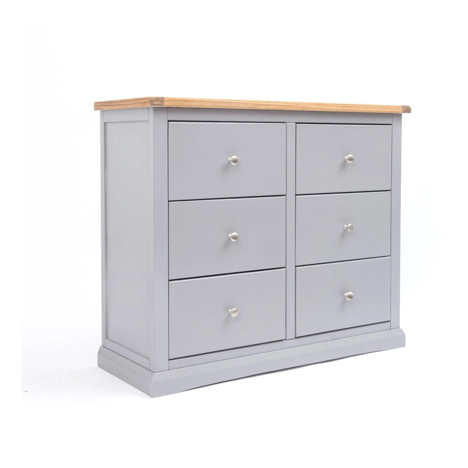 Cabinet Bits Rocca 6 Drawer Chest of Drawers Chrome Knob in Grey 2