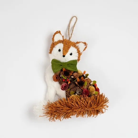 Straw & Wood Shaving Fox Hanging Decoration 3