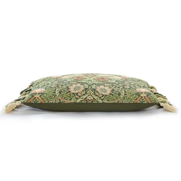 William Morris At Home Strawberry Thief Tassels Cushion 4
