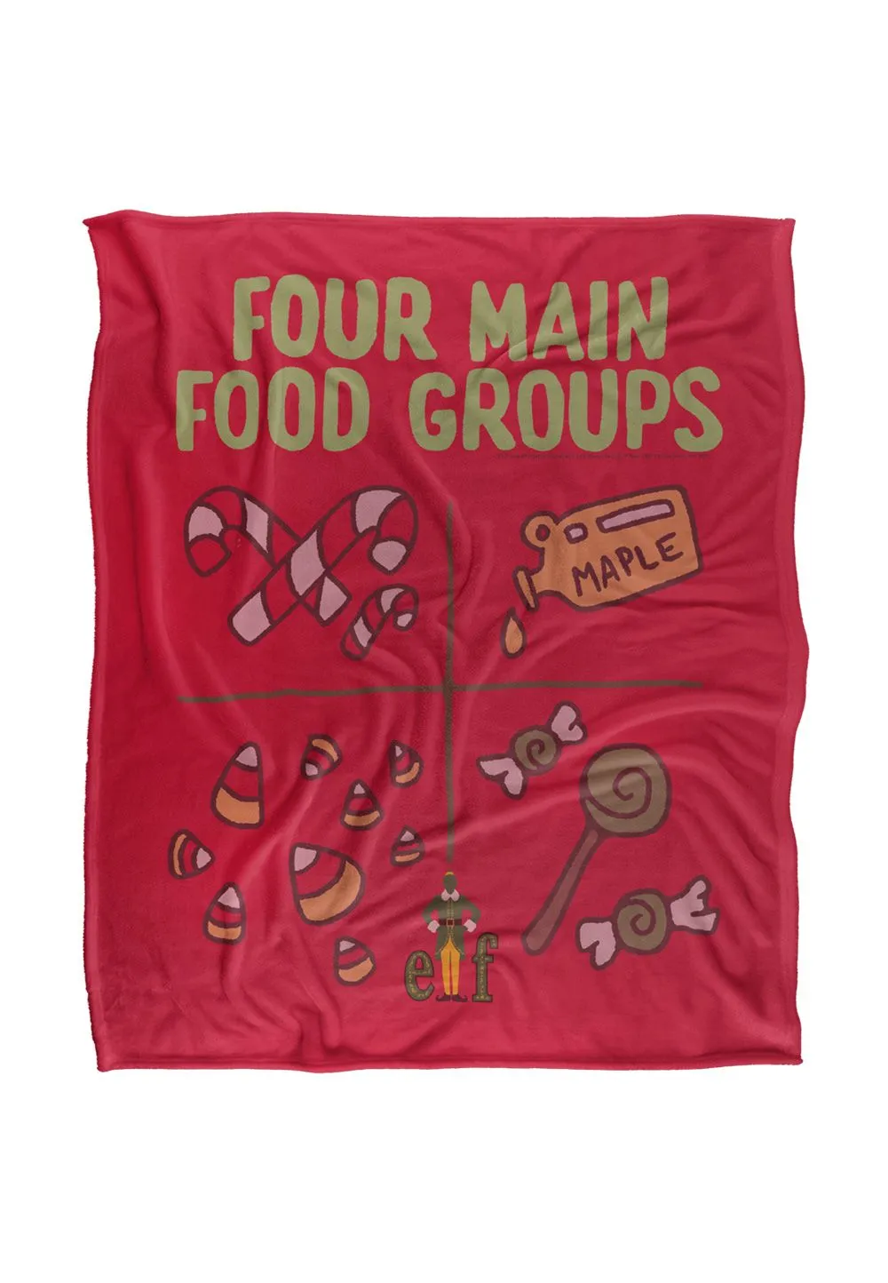 Warner Brothers Elf Four Food Groups 152x127 cm Silky Touch Super Soft Throw Blanket in White