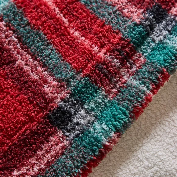 Tartan Sherpa Throw Blanket 130cm x 180cm 3