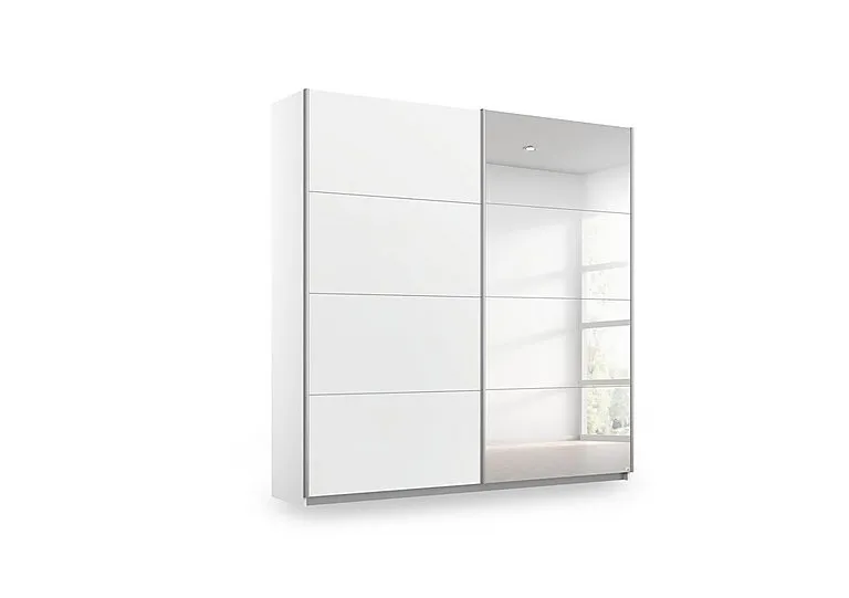 Impulse 181cm 2 Door Décor Slider Wardrobe with Mirror Door - Alpine White