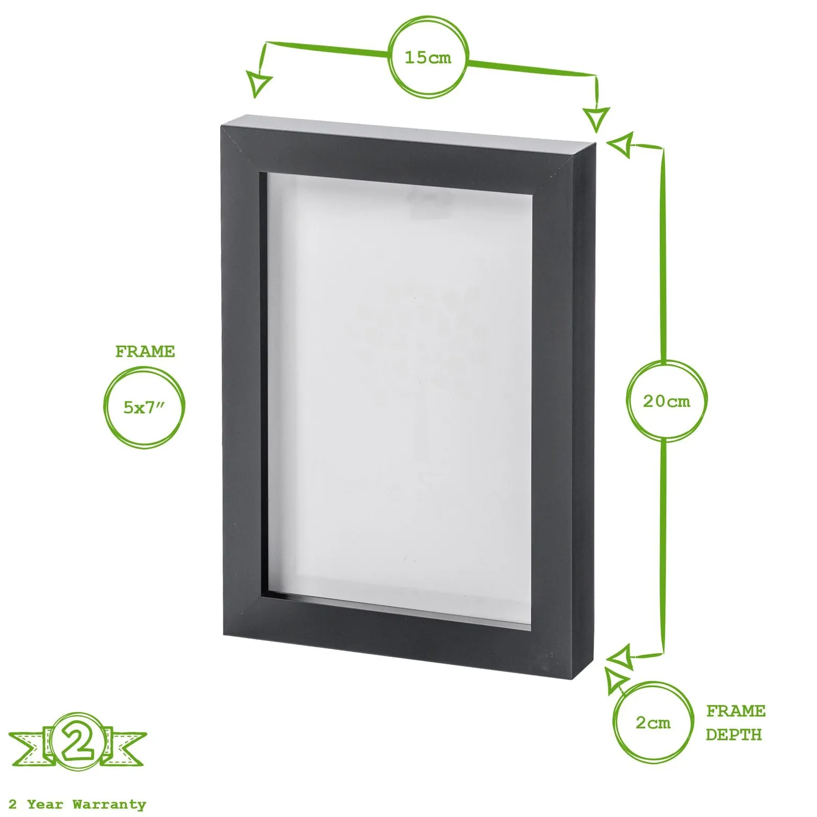 Nicola Spring Photo Frames - 5" x 7" - Pack of 2 in White 3