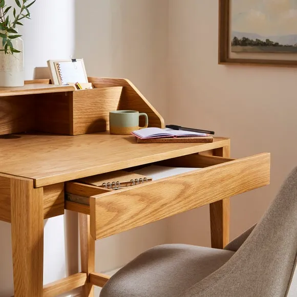 Knowle Compact Pull Out Oak Desk 3