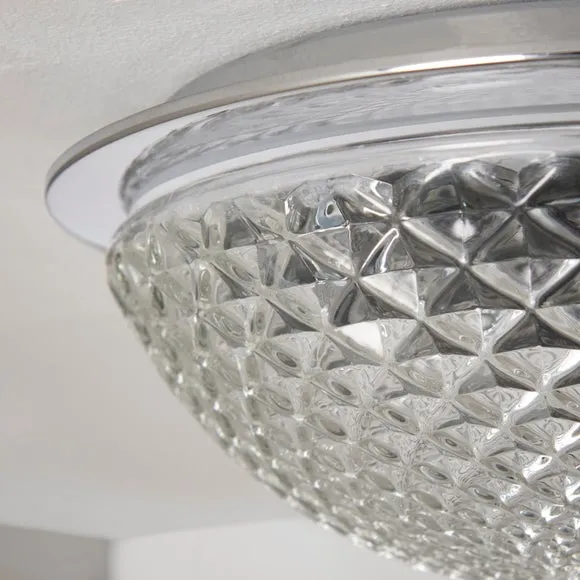 Tropic Faceted Dome Flush Bathroom Ceiling Light 4