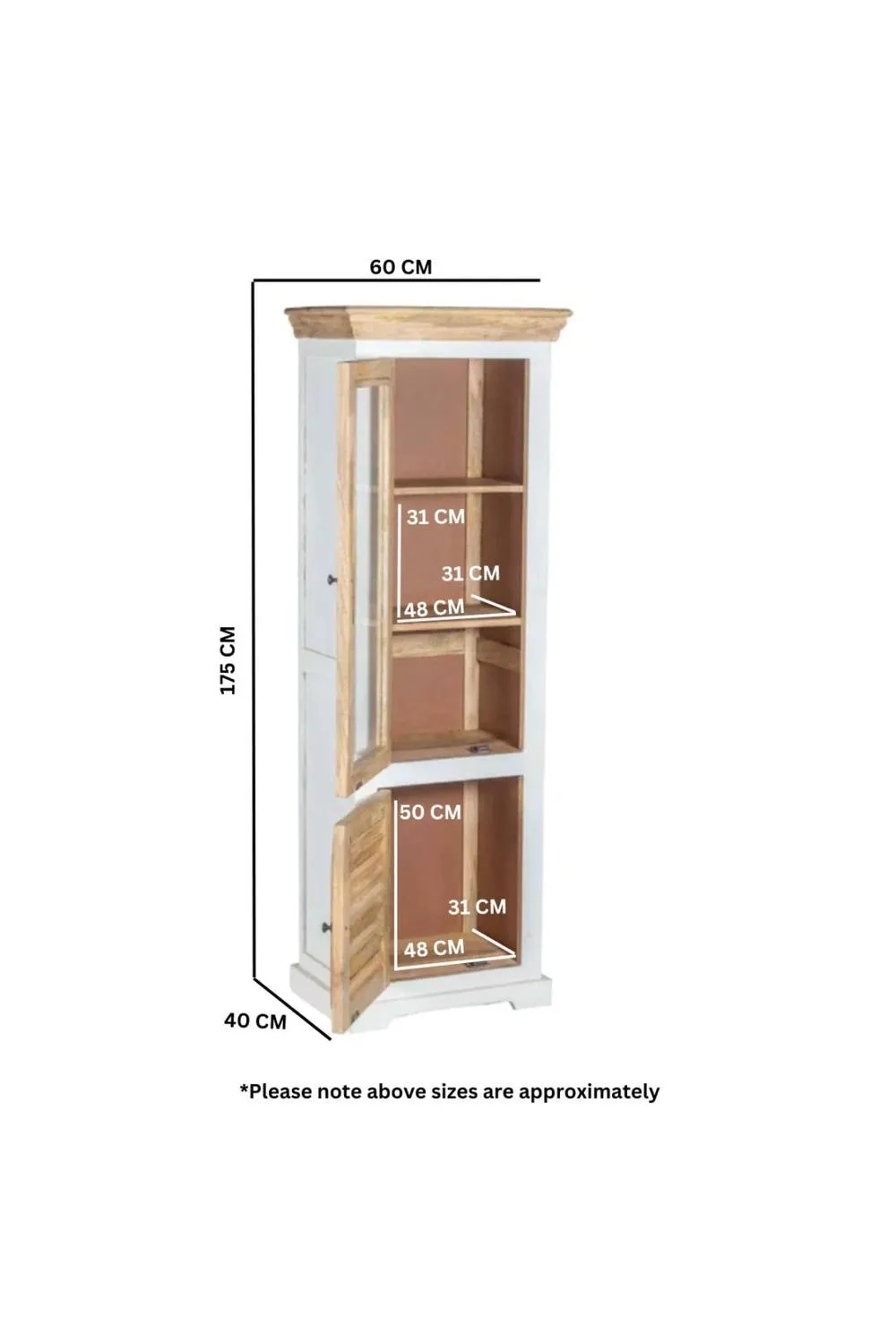 IH Design Washington White Solid Mango Wood Bookcase 60x40x175cm 4