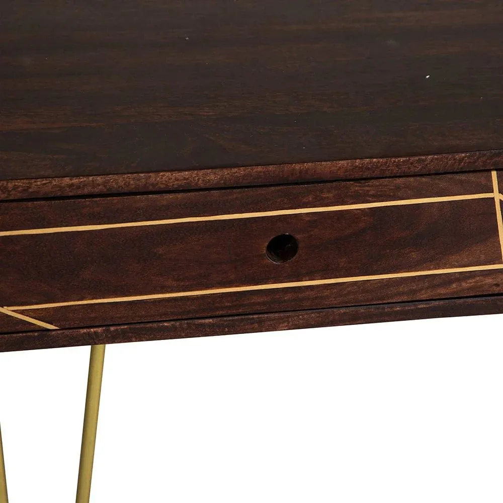 IH Design Jusleen Solid Mango Wood Coffee Table With Drawer in Brown 6