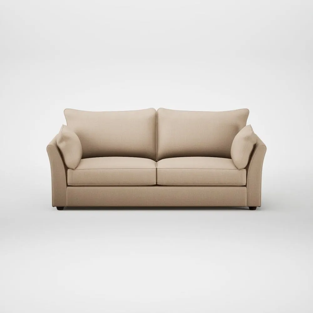 Heal's Tailor 4 Seater Sofa Smart Cotton Linen Rice Walnut Stained Feet 1