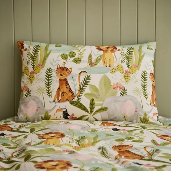 Jungle Friends 100% Cotton Reversible Duvet Cover and Pillowcase Set 2