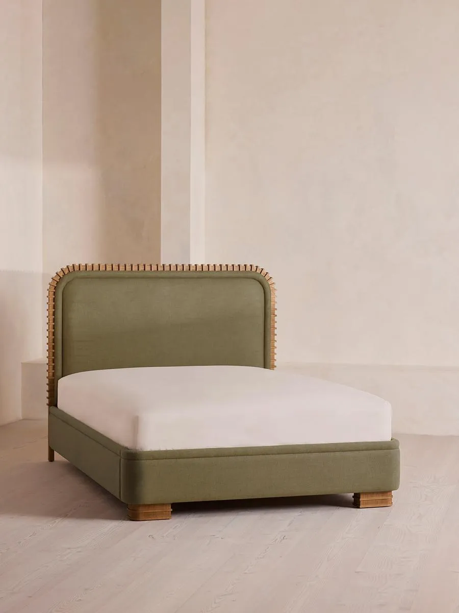 Angus Bed, Superking, Linen, Sage