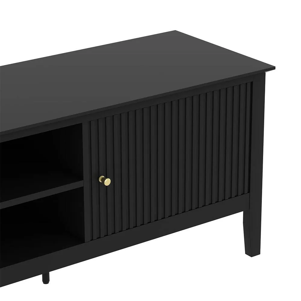 Melody Maison Large Black Wooden Tv Cabinet - Hales Black Range 2