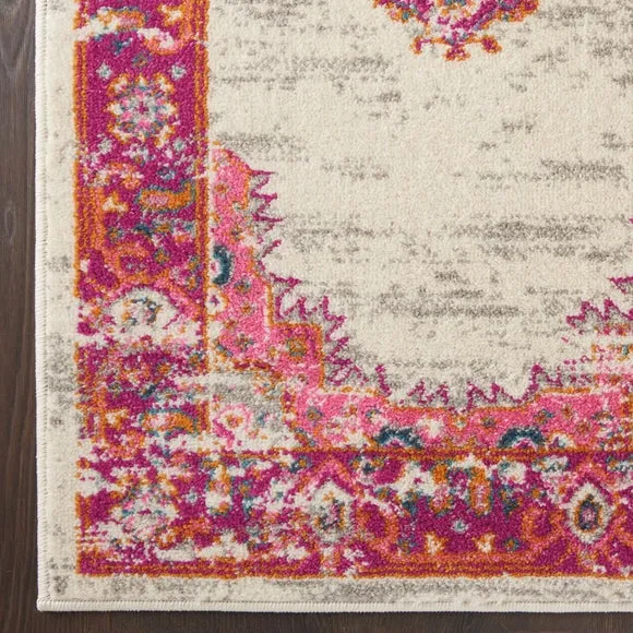Ivory and Fuchsia Passion Rug 5