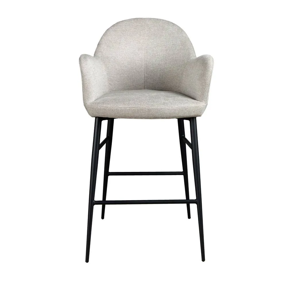 Angel Cerda Light Grey Fabric Stool with Armrests (Model ) 2