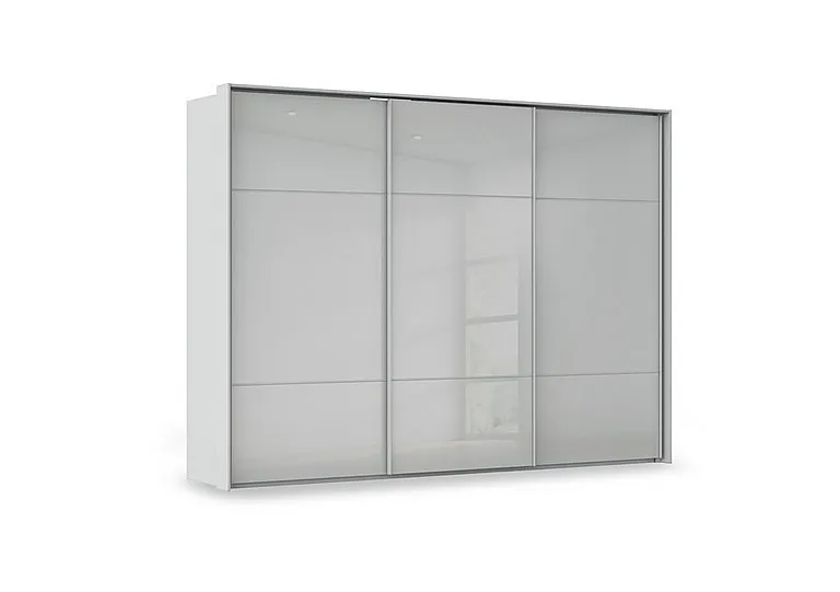 Haven 310cm 3 Door Slider Wardrobe with Glass Doors