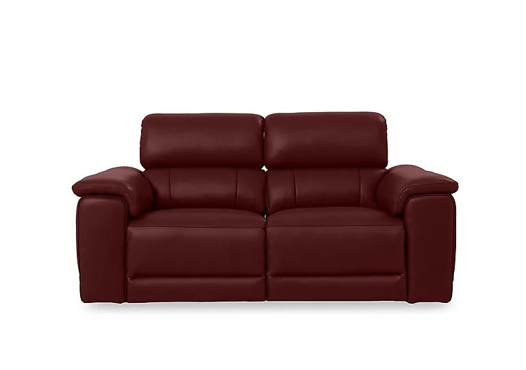 Genius Leather 3 Seater Power Recliner Sofa with Power Headrests - Montana Ruby
