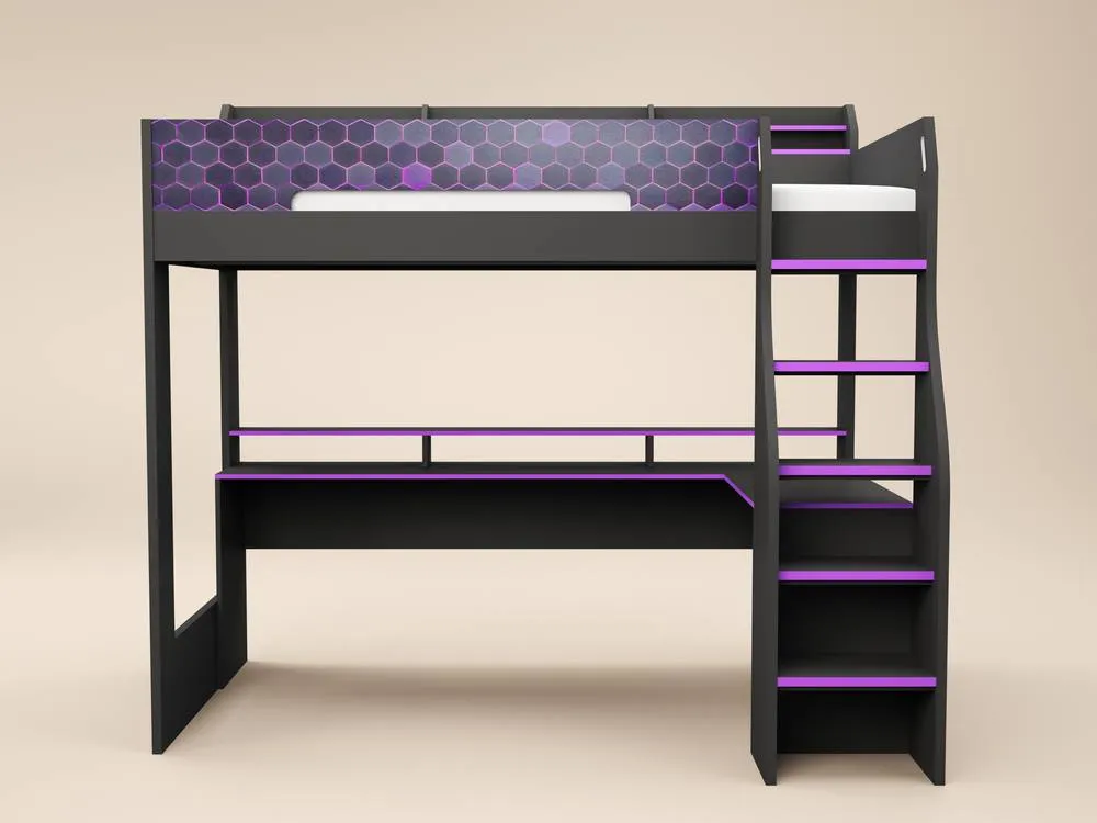 Flair Ultimate Violet Gaming High Sleeper Charcoal & Purple 4