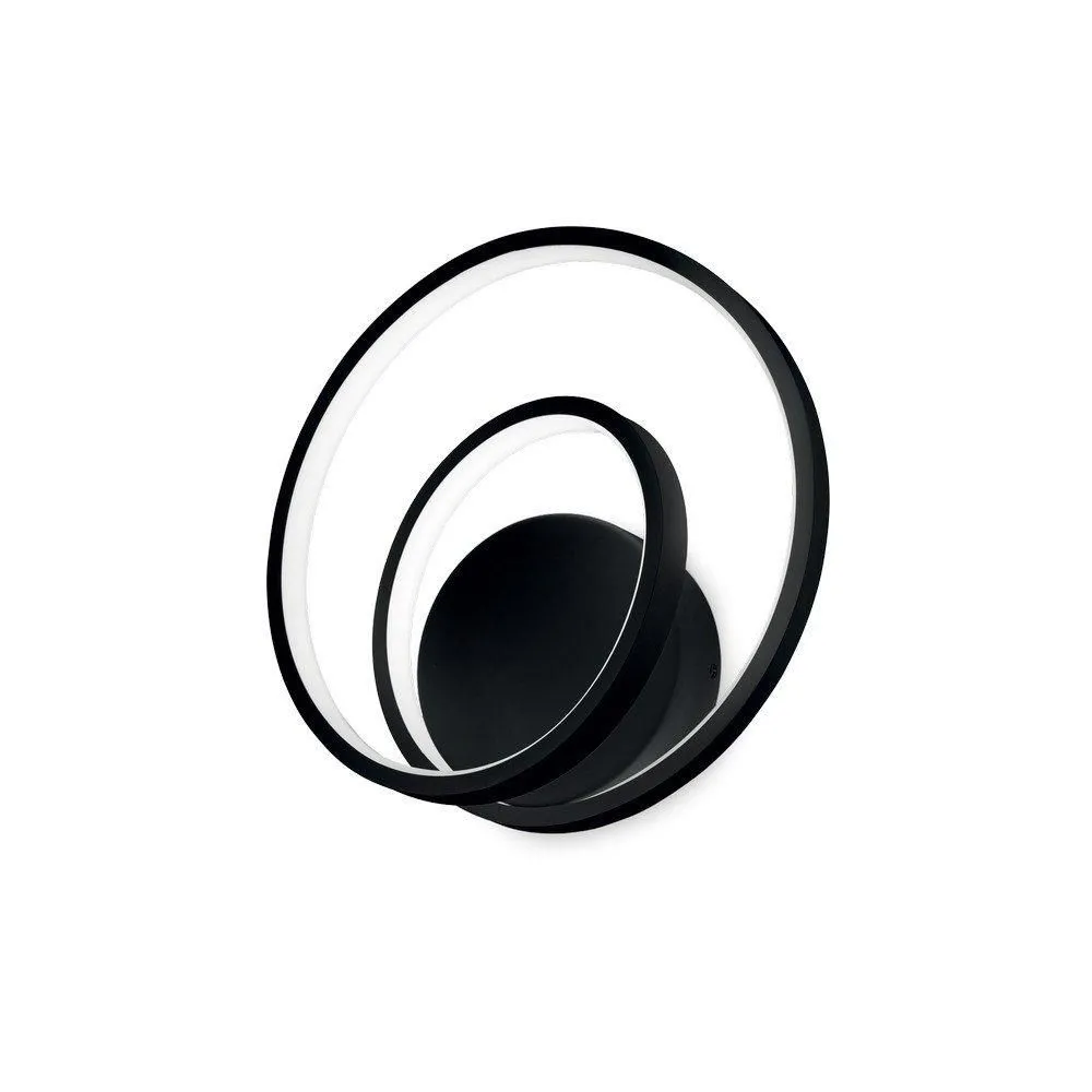 Netlighting Oz LED Decorative Swirl Integrated LED Wall Light Black 3000K