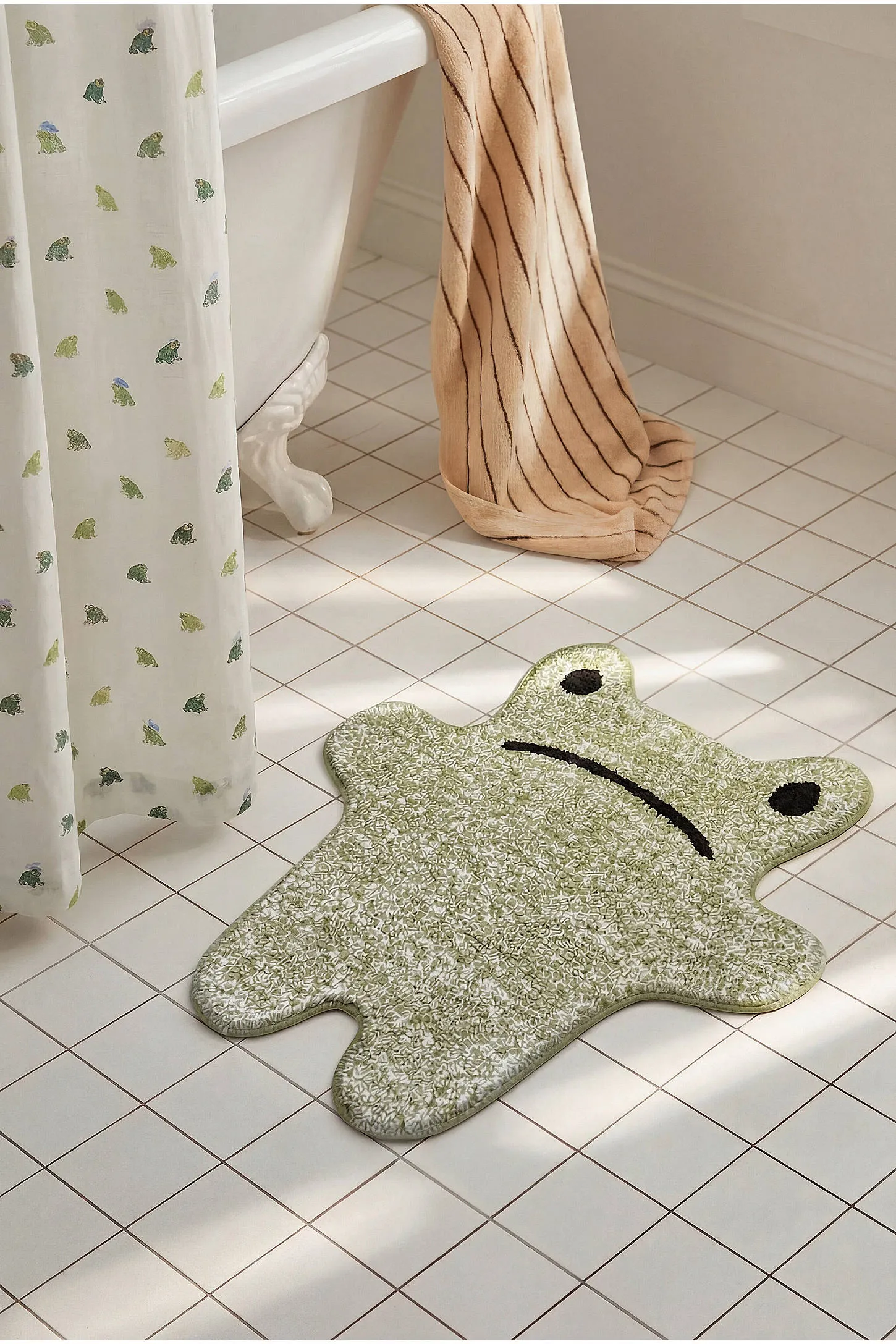 Grumpy Frog Bath Mat - Green