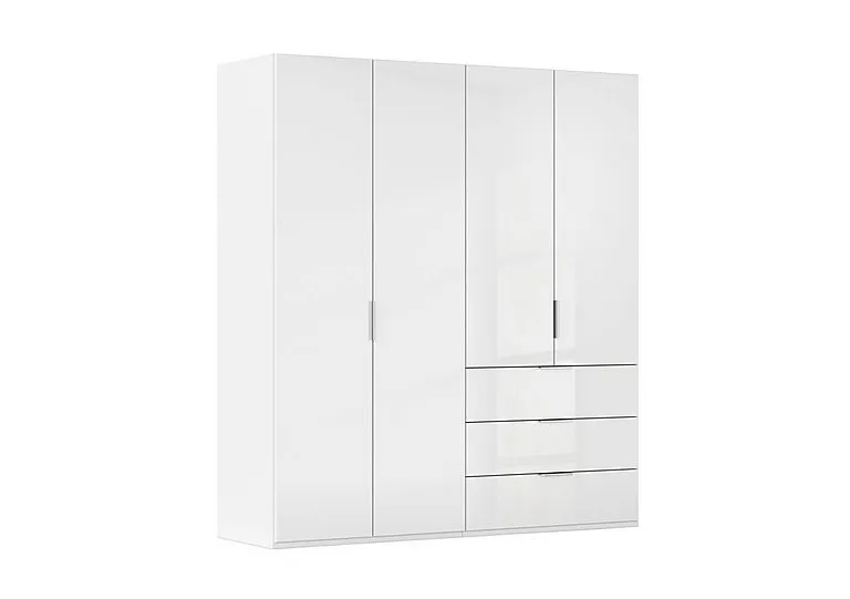 Formes 4 Door Bifold Combi Glass Wardrobe - White/White Front