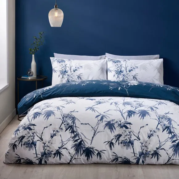 Catherine Lansfield Kyoto Floral Polycotton Duvet Cover & Pillowcase Set