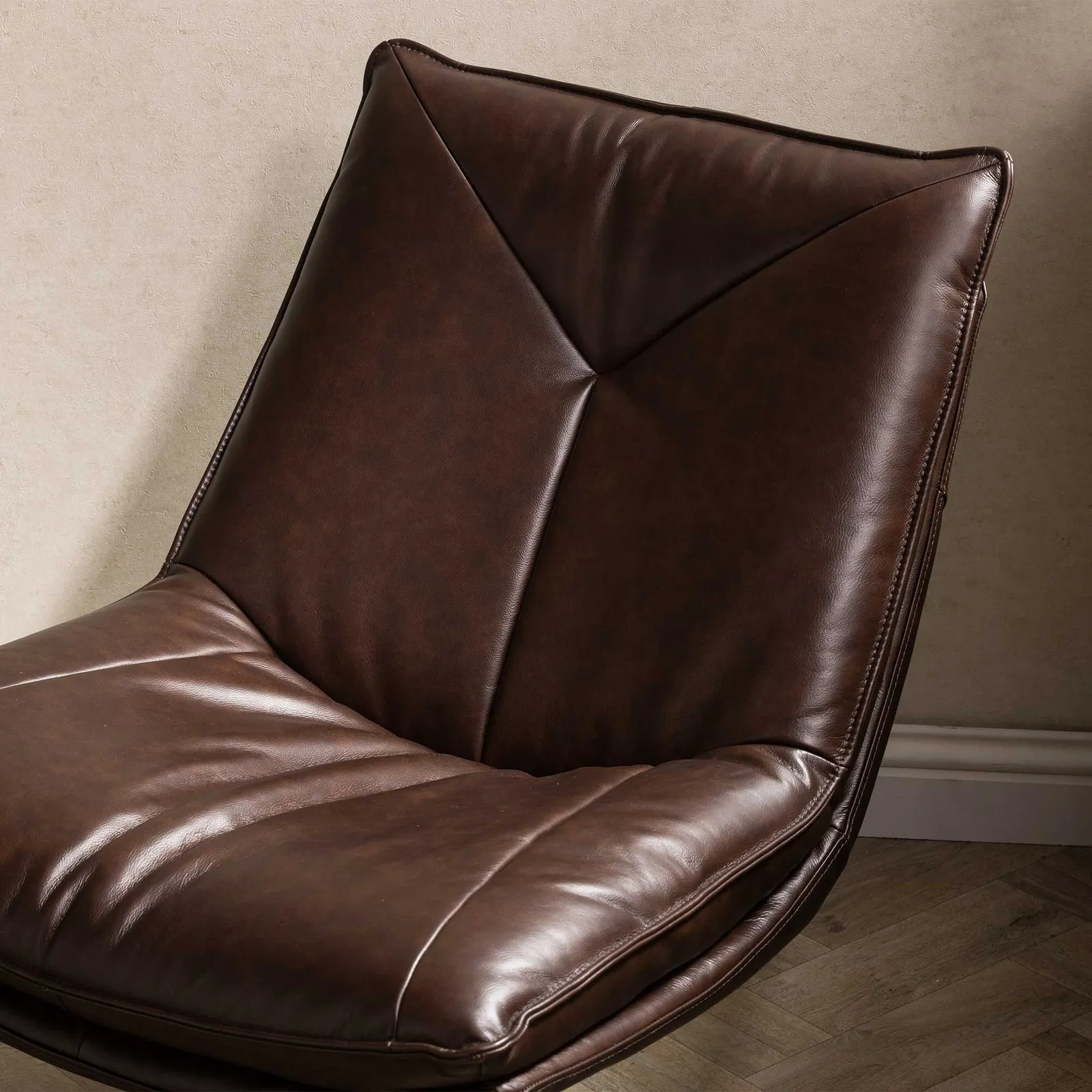 Cormac Swivel Armchair, Brown Leather | Barker & Stonehouse 3