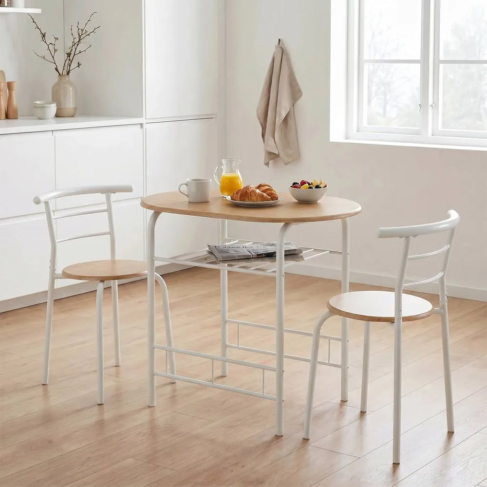 Seconique Derry Dining Set White/Oak in White 1