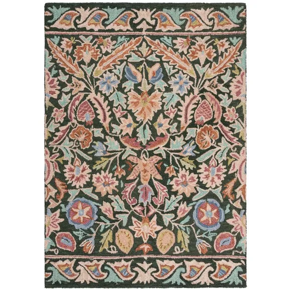 Annalise Mid Century Floral Wool Rug 5