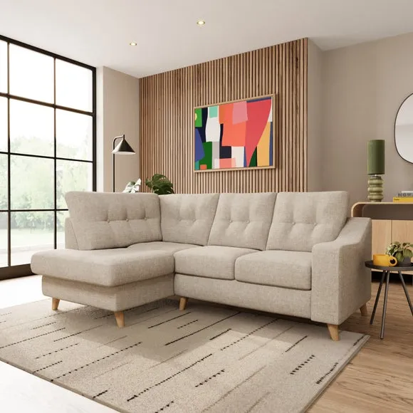 Baxter II Basket Weave Corner Chaise Sofa
