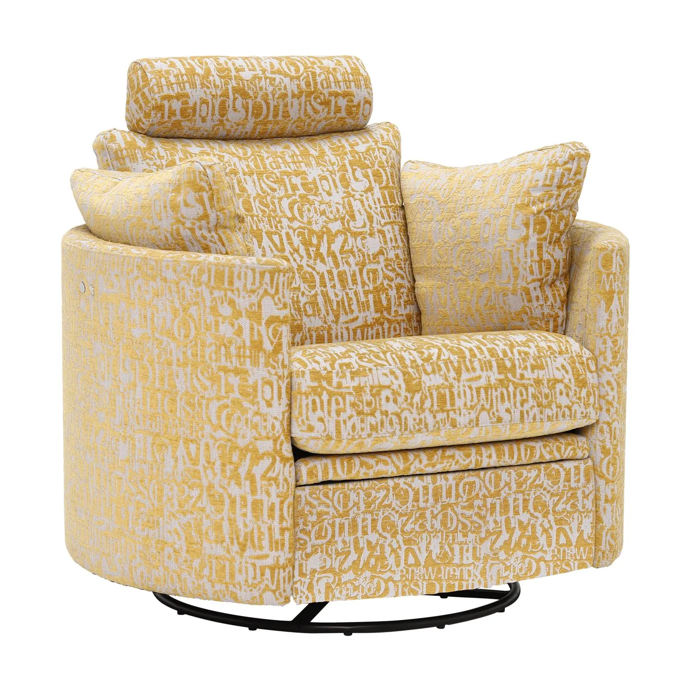 Fama Moon Fabric Recliner Swivel Chair