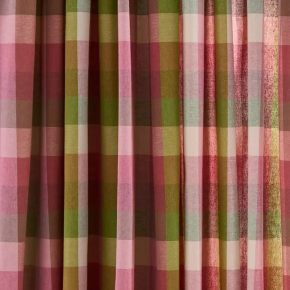 Vintage Gingham Frill Slot Top Curtains 3