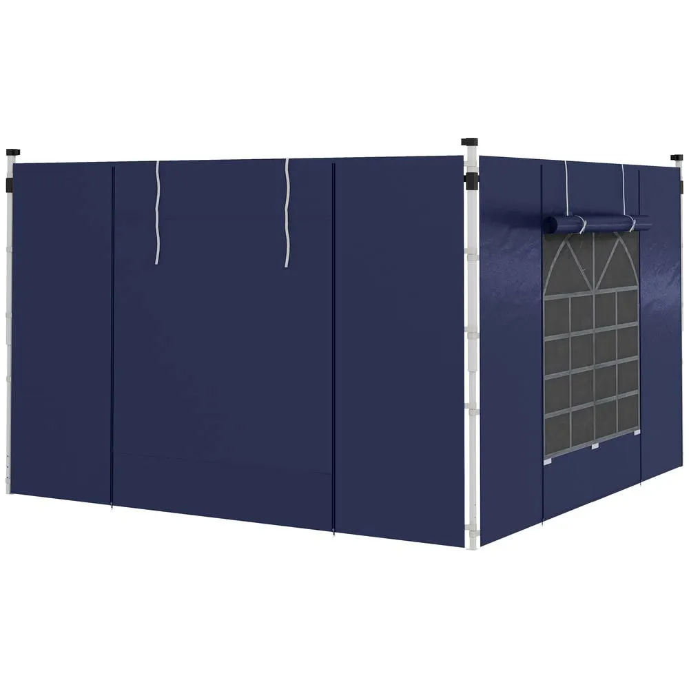 OUTSUNNY 3x3(m) or 3x6m Pop Up Gazebo Side Panels Replacement, 2 Pack in Blue 2