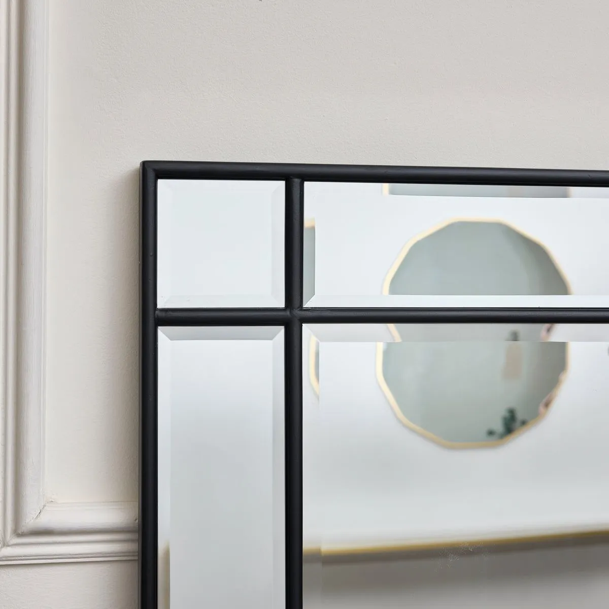 Melody Maison Black Framed Art Deco Wall / Leaner Mirror 142 Cm X 54 Cm 2
