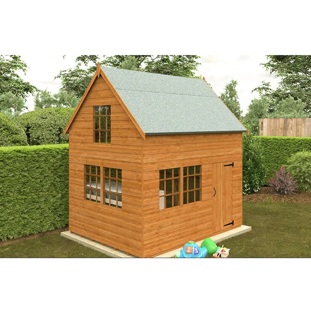 Buttercup Farm 8 x 6 Feet Country Cottage 12mm Shed - Solid Wood/Softwood/Pine in Burnt Orange 5