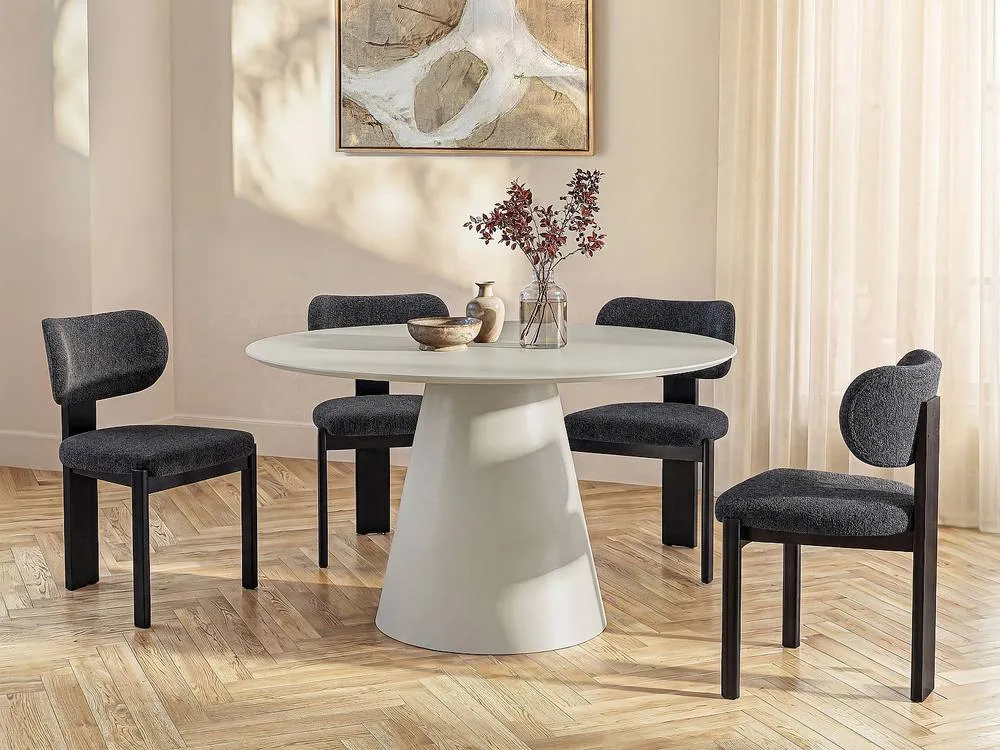 Vente-unique Round Dining Table for 4 Cm MDF - Beige - ANTALIZA 3