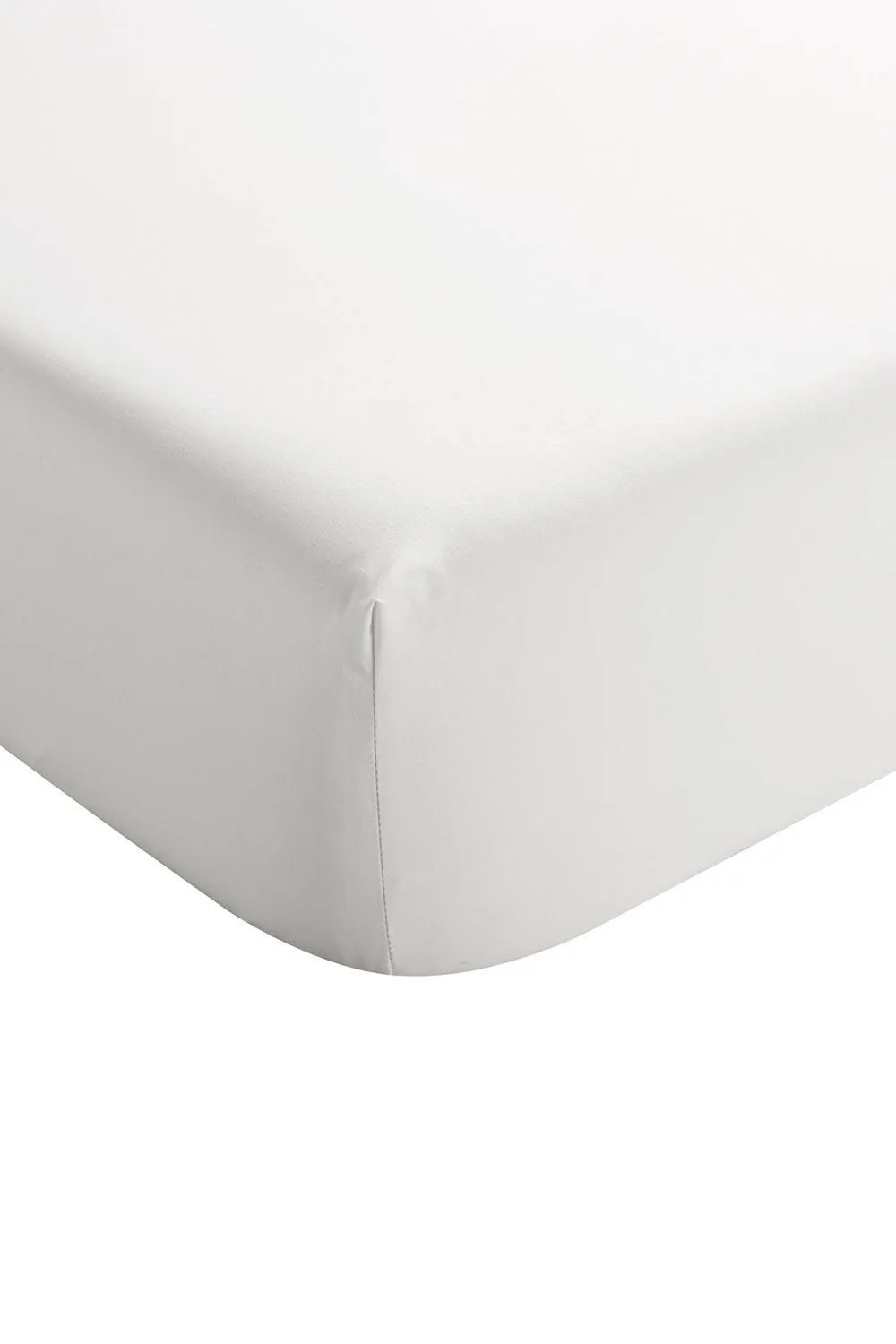 CHRISTY 400TC Luxury Cotton Sateen Plain Dye Bedding Fitted Sheets in White 1