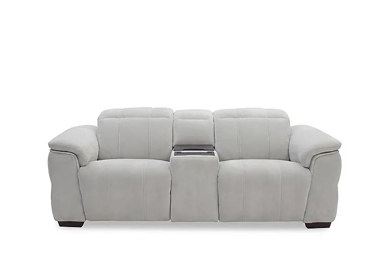 Inca Fabric 3 Seater Power Recliner Sofa with Power Headrests and Fridge Console - Manhattan Stone