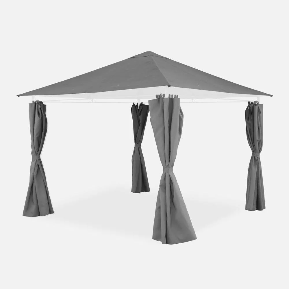 sweeek 3x3m Canopy Roof & Side Curtain Kit For Elusa in Grey