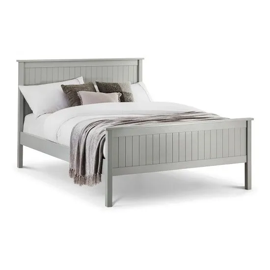 Cheshire Wooden King Size Bed In Dove Grey Lacquered