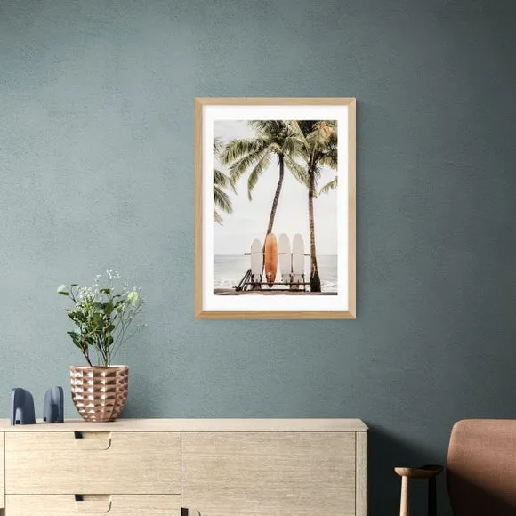 East End Prints Orange Surfboard Print by Sisi and Seb 1
