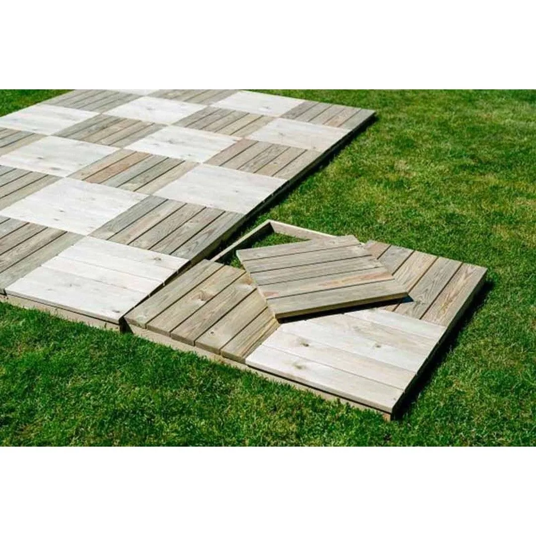 Buttercup Farm Decking Kit 6m (6 Frames & 24 Tiles) - Timber - L100 x W100 x H6.5 cm in Brown 2