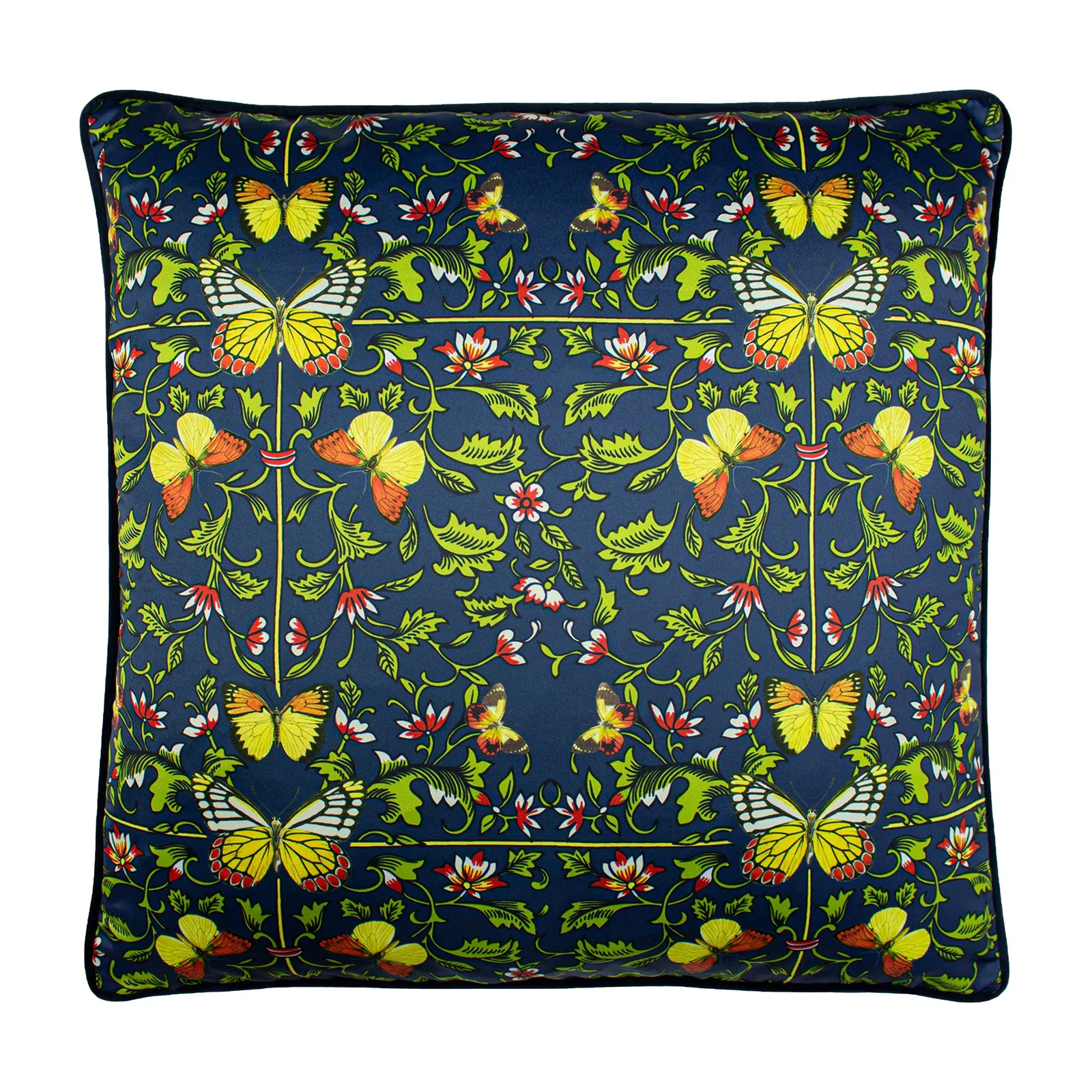 Paoletti Potage Botanical Cushion in Navy
