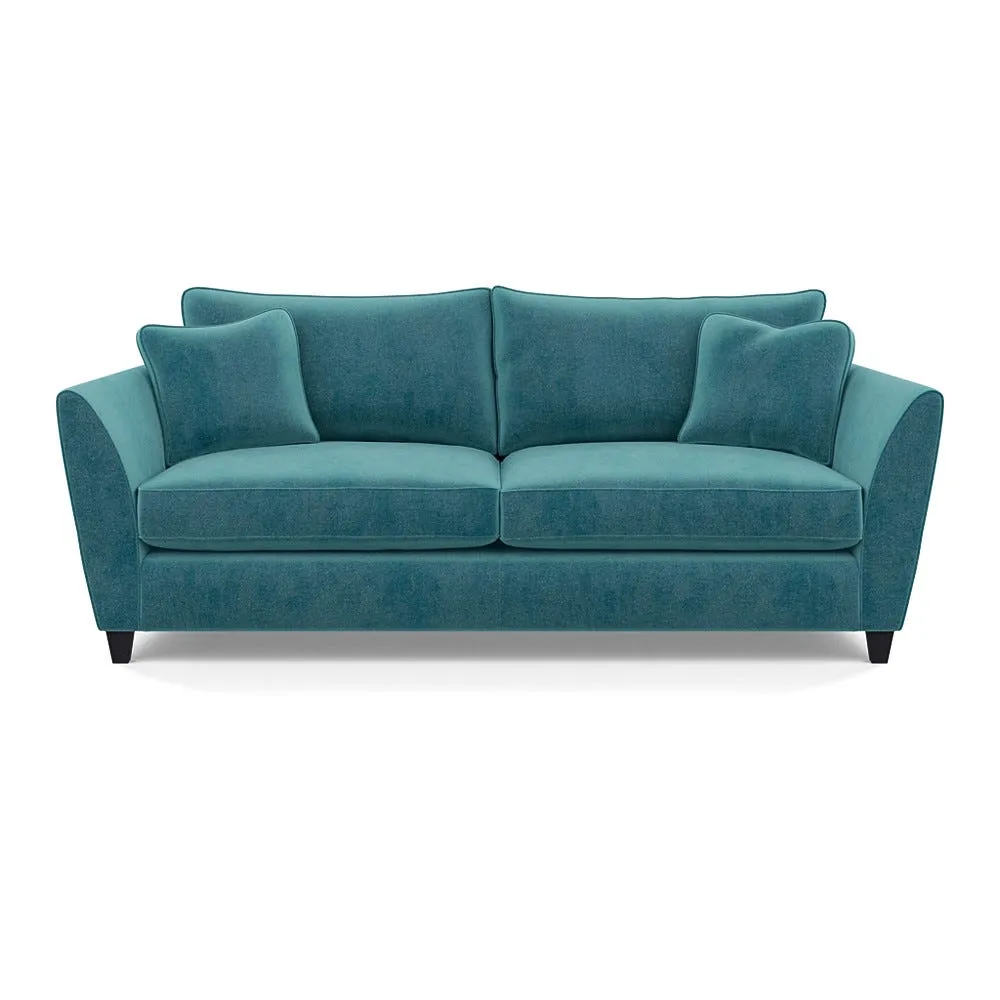 Heal's Torino 4 Seater Sofa Smart Luxe Velvet Airforce Blue Black Feet 1