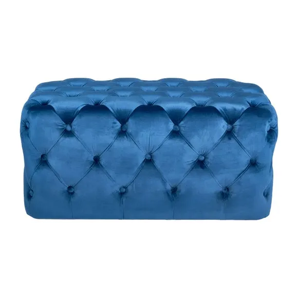Seraphina Velvet Buttoned Footstool 2