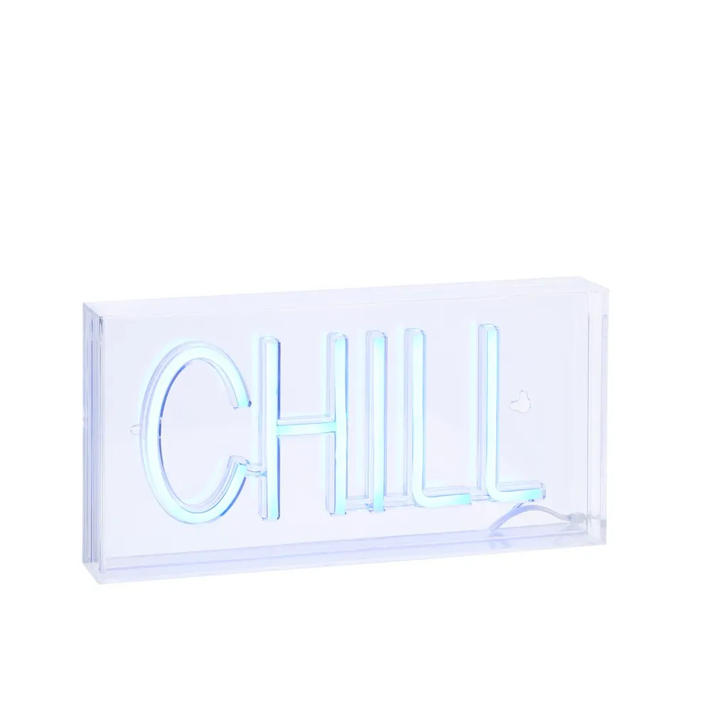 Glow LED Chill Acrylic Neon Style Light Box, Blue